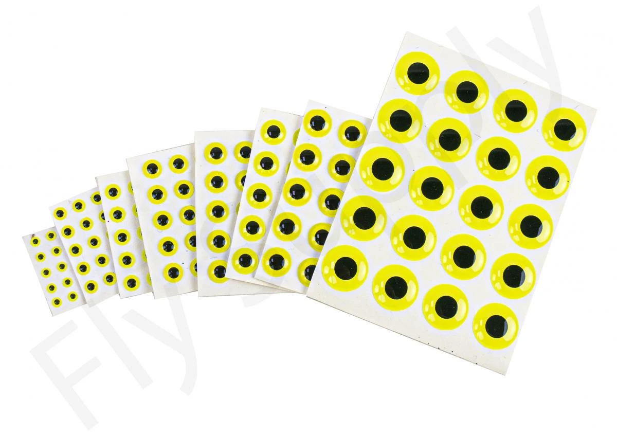3D Epoxy Eyes Fluo Yellow 20pc 3 3D Epoxy Eyes Fluo Yellow 20pc