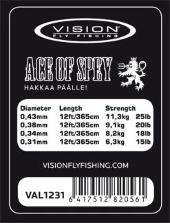 Vision ACE Tapered Leader 12ft – 2 Pieces -Fishing Specialty Store Ace leader back orig 3