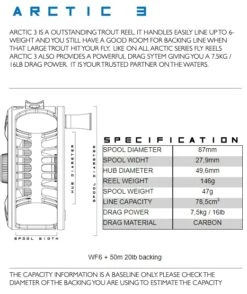 Alfa Arctic Reel Lime Green -Fishing Specialty Store Alfa Arctic Reel Lime Green ALFAARCTLG XXX arctic reel specs 3