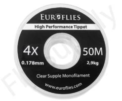 Euro Flies Supple Co-Polymer Tippet Spool 50mtr -Fishing Specialty Store Euro Flies Supple Co Polymer Tippet Spool 50mtr EF SUP50TIPPET XX 4x