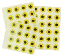 Stick On Eyes Black/gold Prismatic