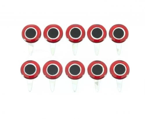 Funky Tab Eyes Red/Silver 10pc 3 Funky Tab Eyes Red/Silver 10pc