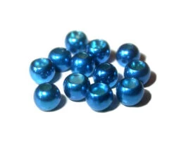 Tungsten Beads Blue Metallic 25pc
