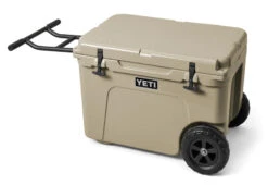 YETI Tundra Haul Wheeled Cool Box Tan -Fishing Specialty Store YETI Tundra Haul Wheeled Cool Box Tan SKU 0106 TAN tundra haul tan 3qtr handle up lid down 3390 b 2