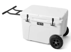 YETI Tundra Haul Wheeled Cool Box White -Fishing Specialty Store YETI Tundra Haul Wheeled Cool Box White SKU 0106 WHI tundra haul white 3qtr handle up lid down 3401 b 2