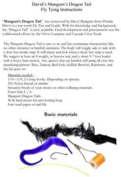 Cascade Micro Dragon Tails 5pc -Fishing Specialty Store dragon20tails20tying20tips201 1