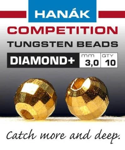 Hanak Diamond + Gold Faceted 20pc 3 Hanak Diamond + Gold Faceted 20pc